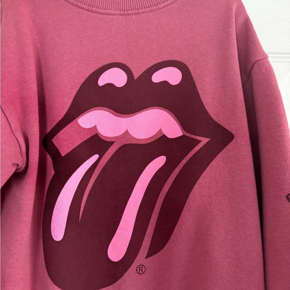 Zara Kids Rolling Stones Pink Sweatshirt Dress size 7 - Picture 5 of 5